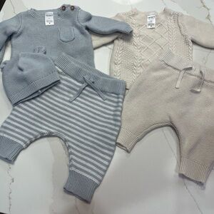 Carters Knit Sweater Matching Sets 2 pairs Size 3 months